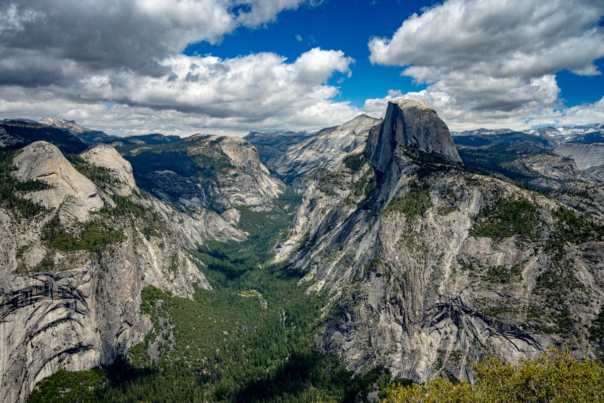 Half Dome and Yosemite Valley seen from Glacier Point